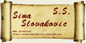 Sima Slovaković vizit kartica